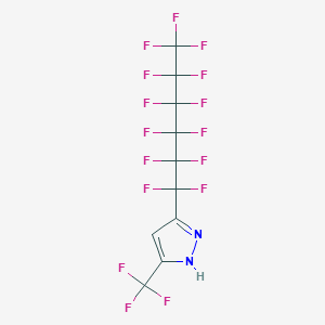 3-(1,1,2,2,3,3,4,4,5,5,6,6,6-tridecafluorohexyl)-5-(trifluoromethyl)-1H-pyrazole CAS 1240309-75-4