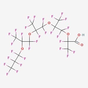 2,3,3,3-tetrafluoro-2-[1,1,2,3,3,3-hexafluoro-2-[1,1,2,3,3,3-hexafluoro-2-[1,1,2,3,3,3-hexafluoro-2-(1,1,2,2,3,3,3-heptafluoropropoxy)propoxy]propoxy]propoxy]propanoic acid CAS 65150-95-0