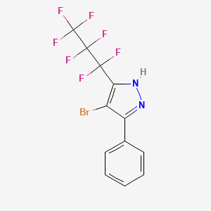 4-bromo-5-(1,1,2,2,3,3,3-heptafluoropropyl)-3-phenyl-1H-pyrazole CAS 82633-52-1